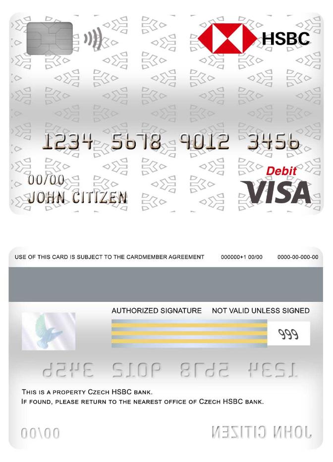Czech HSBC bank visa debit card
